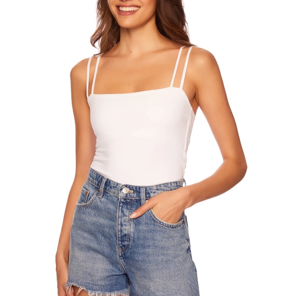 NWT Susana Monaco Double String Tank Top White XS Sold Out
